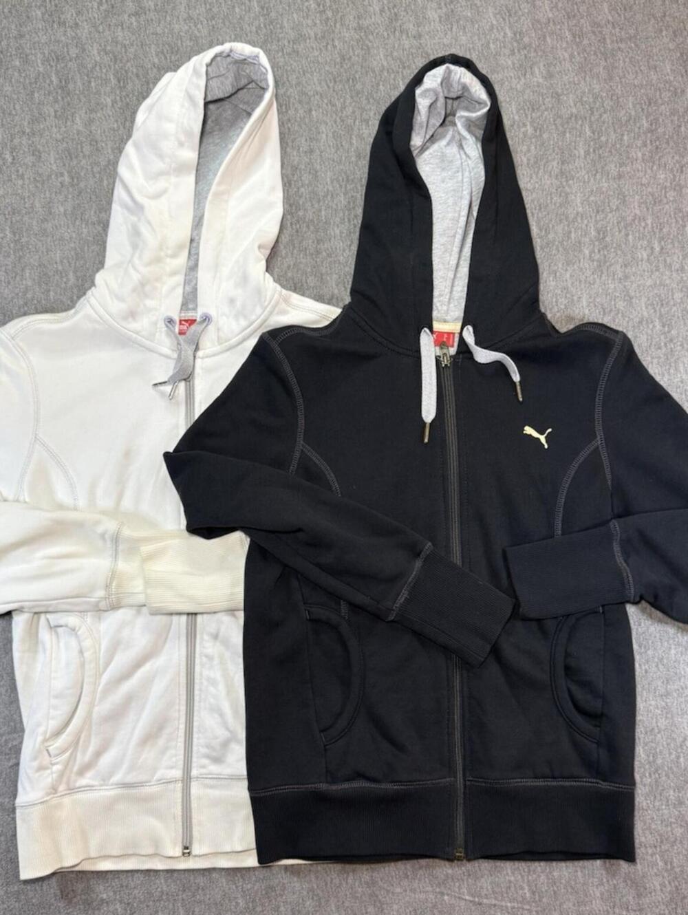 Puma Lot Of 2 Women’s Full Zip Hoodie Jacket-Medium/Black And White/Athletic